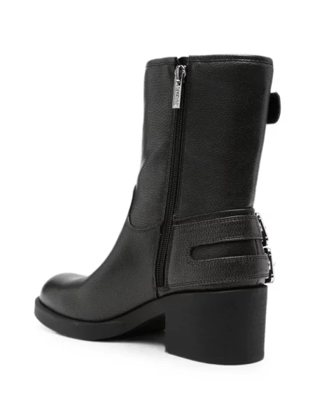 Botine Guess din piele cu cataramă negru