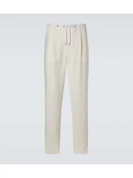 Lanene hlače Giorgio Armani bela