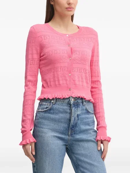 Cardigan Gaudi cu volane roz