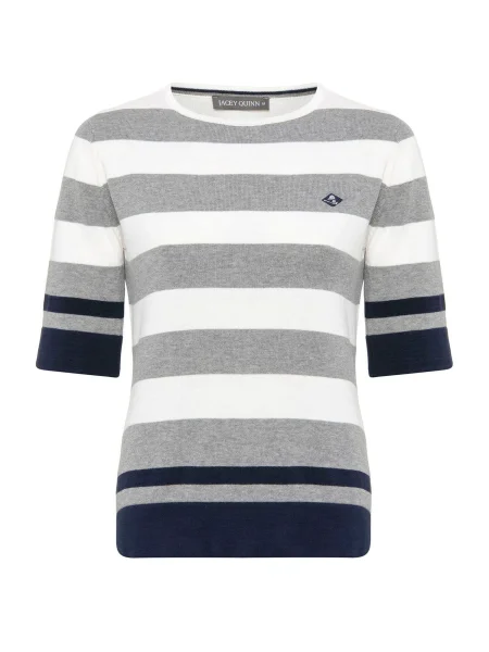 Jacey Quinn Sveter Alfonso námornícka modrá / sivá biela