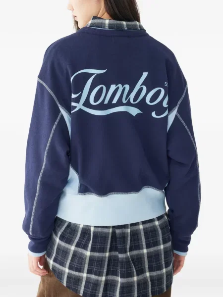 Pulover Tomboy cu cordon albastru