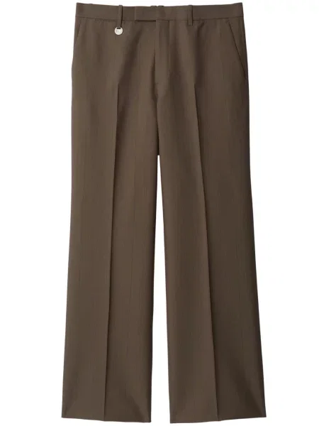 Vlněné kalhoty Burberry hnědé