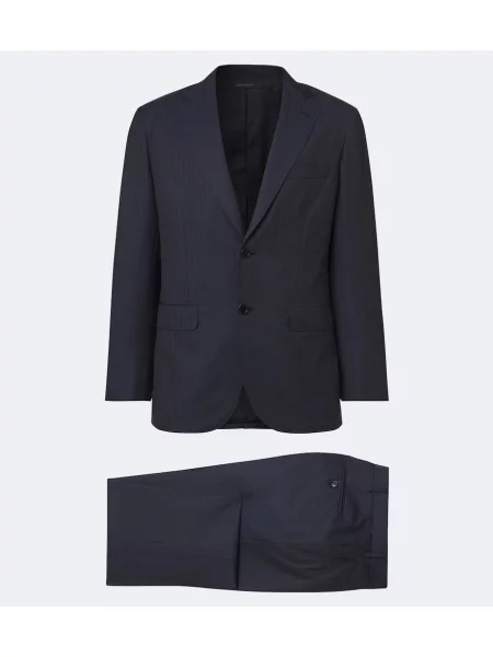 Costum Brioni de lână cu dungi albastru