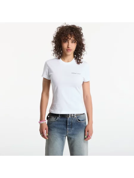 Tricou Off-White Logo Quote Fitted Tee White L alb