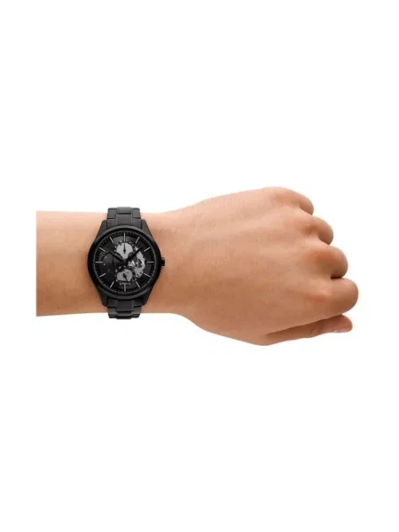 Armani Exchange zegarek i naszyjnik czarny