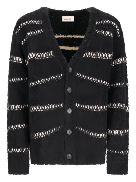 Pruhovaný bouclé kardigan Atomo Factory černý