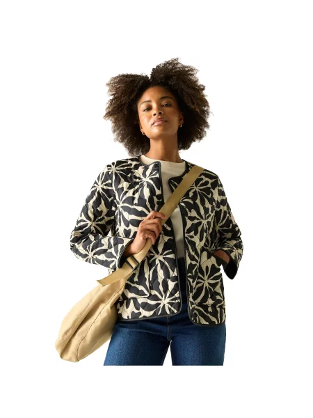 Kurtka Mira Abstract Floral Padded Jacket beżowa