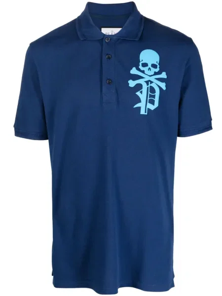 Tricou Philipp Plein cu imagine albastru