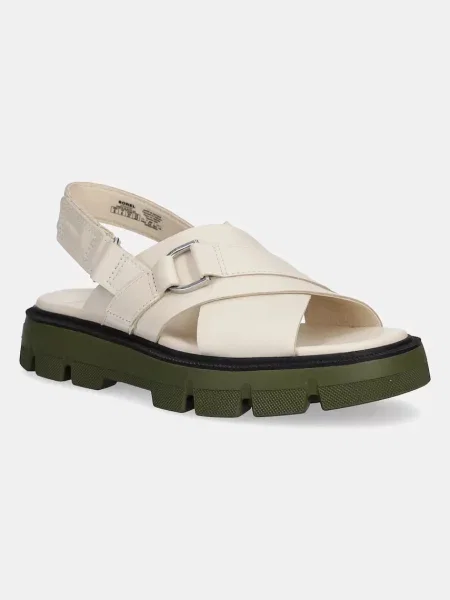 Sorel sandale de piele REIN CB CRISSCROSS femei bej