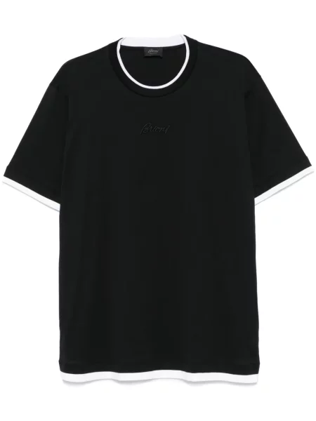 Tricou Brioni cu broderie negru