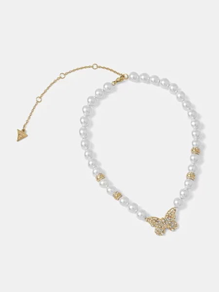 Guess ogrlica iz nerjavečega jekla BORBOLETA bela