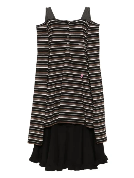 Мини пола Mini Cream бродирана черно