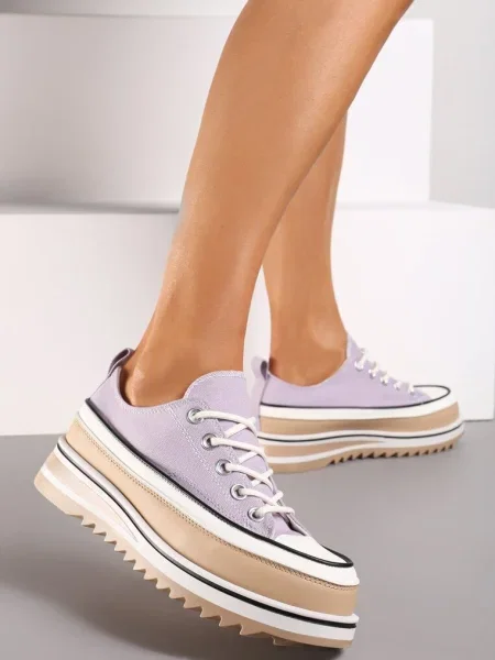 Tenisi mov cu platformă masivă și gleznă Ableeva violet