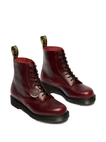 Боти Dr. Martens с връзки с дантела червено