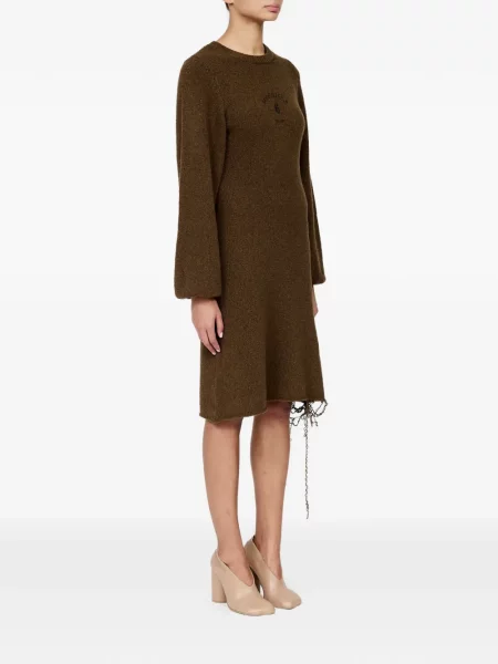 Rochie midi Mm6 Maison Margiela tricotate maro