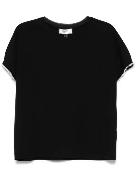 Tricou Nissa cu perle negru