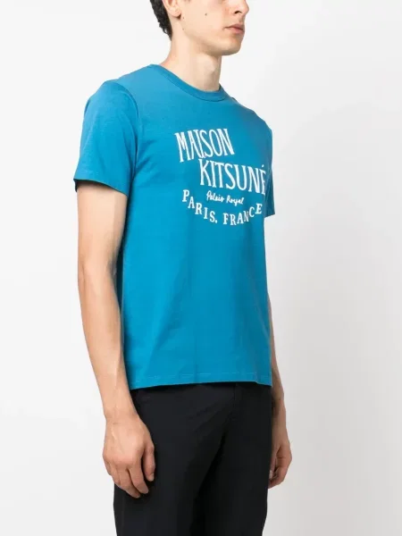 Tričko Maison Kitsuné modrá