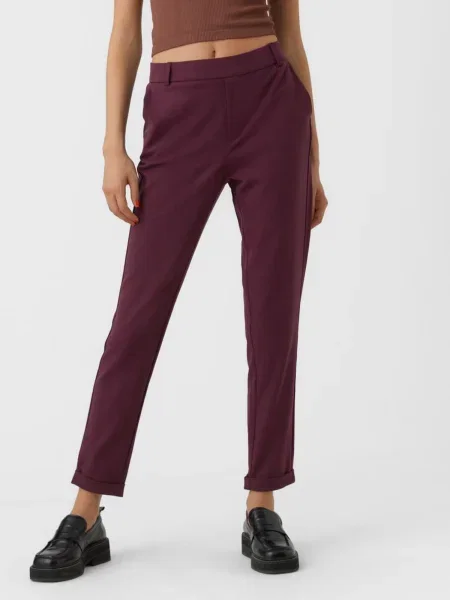VERO MODA Chino nohavice VMMAYA vínovo červená fialová