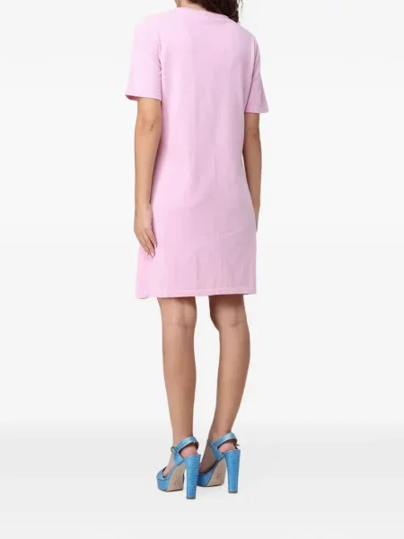 Rochie midi Moschino cu autograf roz