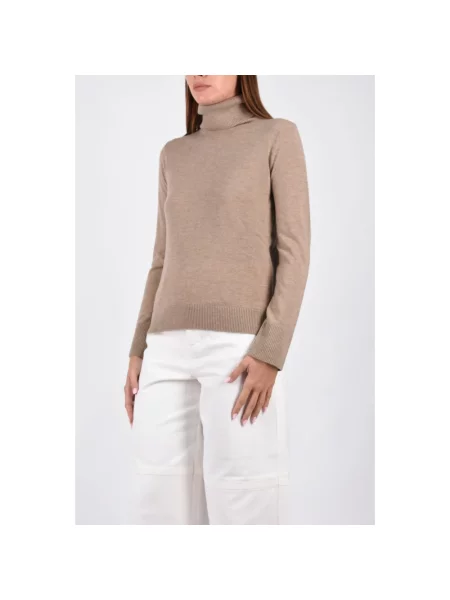 Sweter z golfem Max Mara do golfa beżowy