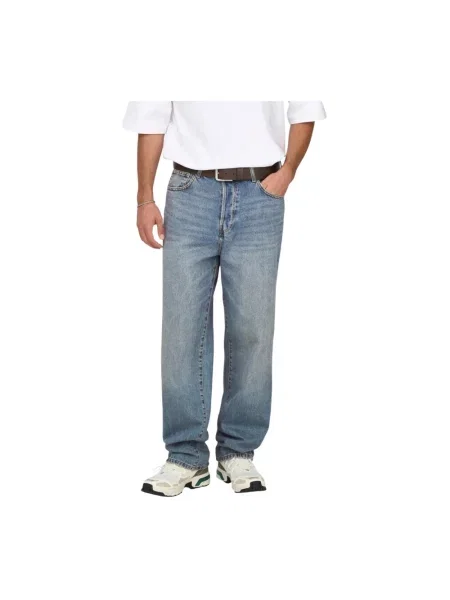 Szerokie jeansy Only & Sons niebieskie