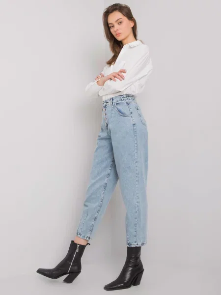 Pantaloni Fashionhunters albastru