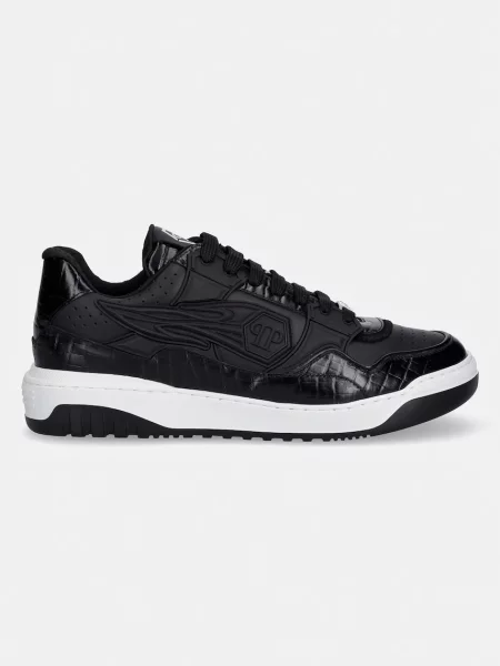 Kožené tenisky Philipp Plein Low-Top Moonwalker černé