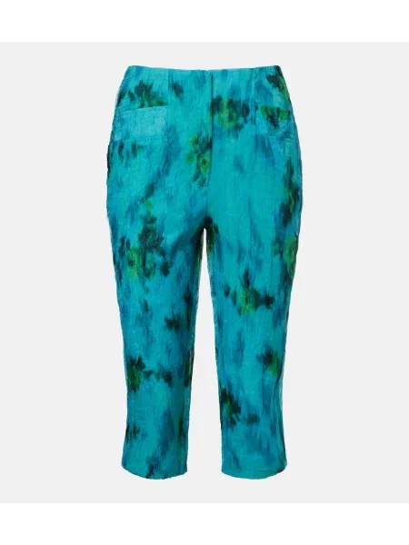 Pantaloni Ganni cu imagine albastru