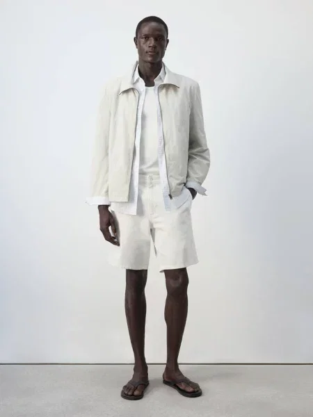 Kurtka water-repellent z Mężczyzna S MANGO MAN beżowy