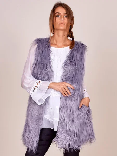 Vestă Fashionhunters gri