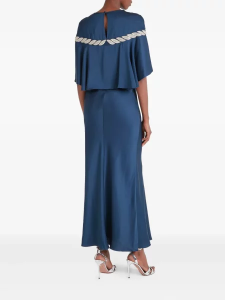 Rochie maxi Temperley London de costum albastru