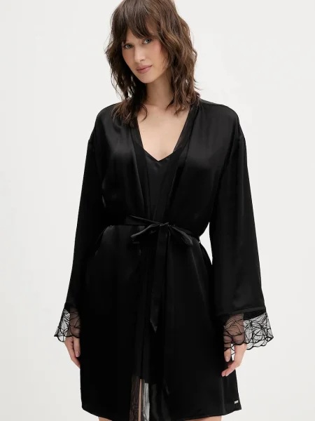 Копринен халат Calvin Klein Underwear черно