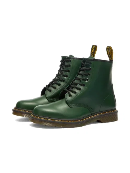 Botki Dr. Martens skórzane zielone