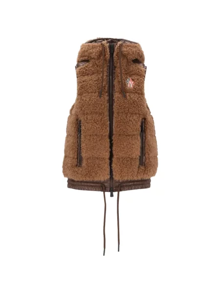 Vestă Moncler Grenoble cu glugă maro