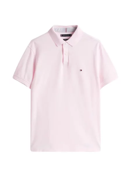 Tricou polo Tommy Hilfiger cu broderie roz