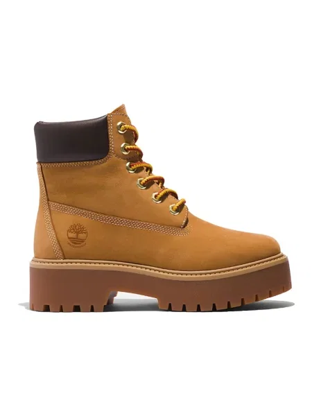 Botki Timberland skórzane w miejskim stylu z kamieniami brązowe