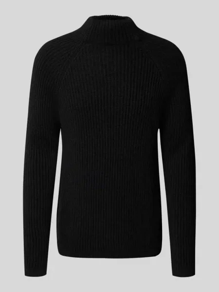 Sweter z dzianiny o kroju regular fit z elastycznymi zakończeniami Drykorn czarny