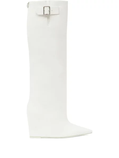 Botine Courreges din piele alb
