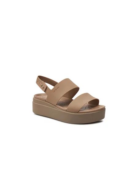 Crocs Basutės Brooklyn Low Wedge W smėlio