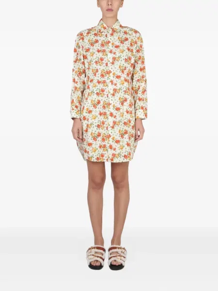 Rochie tip cămașă Marni cu model floral cu imagine de costum