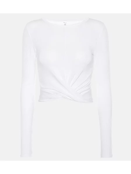 Top Alo Yoga ze stretchu biały