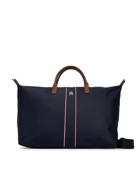 Tommy Hilfiger Geantă de voiaj cu adaos de piele albastru