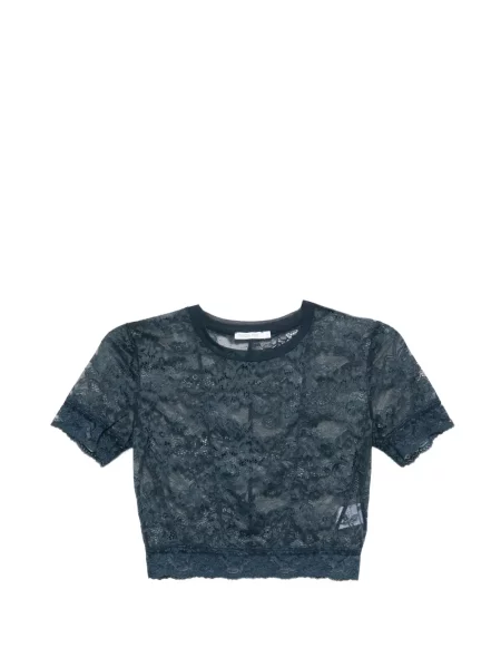 Decupat tricou Patrizia Pepe din dantelă albastru