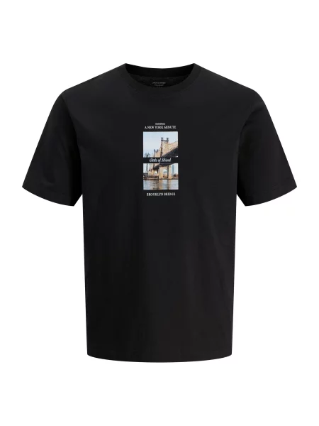 JACK & JONES Tricou JORFREDERIKSBERG albastru deschis / maro cappuccino / negru alb