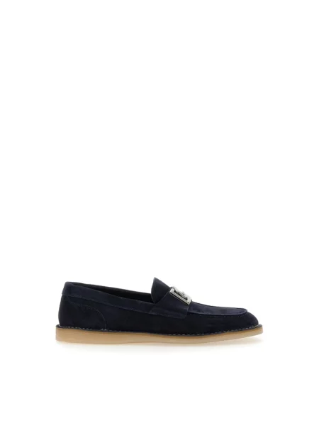 Półbuty Dolce And Gabbana skórzane niebieskie