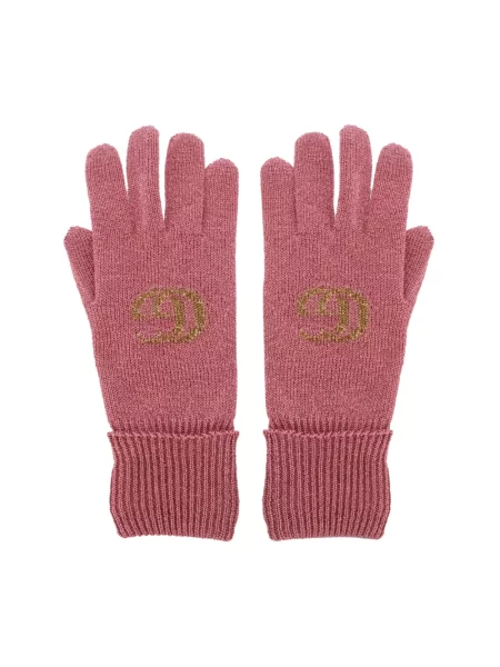 Rękawiczki Gucci z kaszmiru różowe