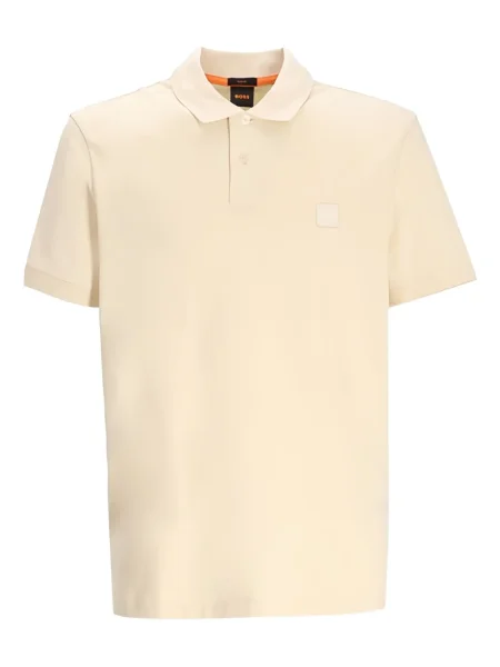Tricou polo Boss cu autograf galben