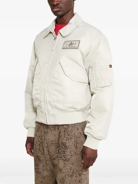 Geacă bomber Alpha Industries alb