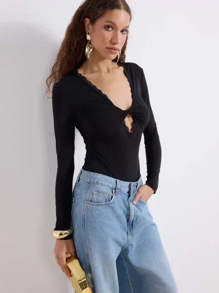 Trendyol Tricou body negru