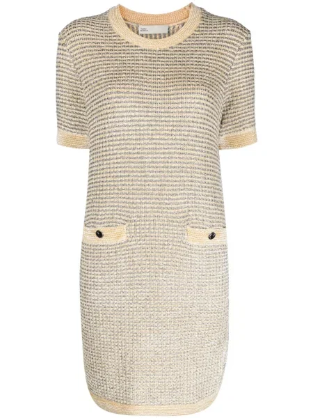 Rochie midi Tory Burch de catifea până la genunchi de costum galben